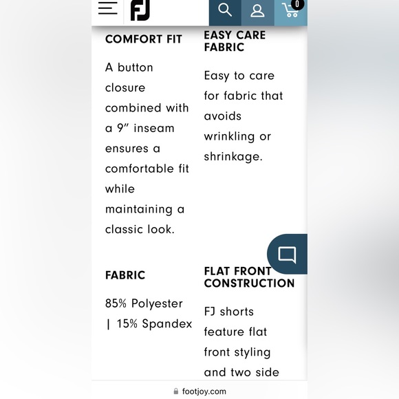 FootJoy 9” inseam lightweight shorts, 32”, heather blue - Picture 7 of 8